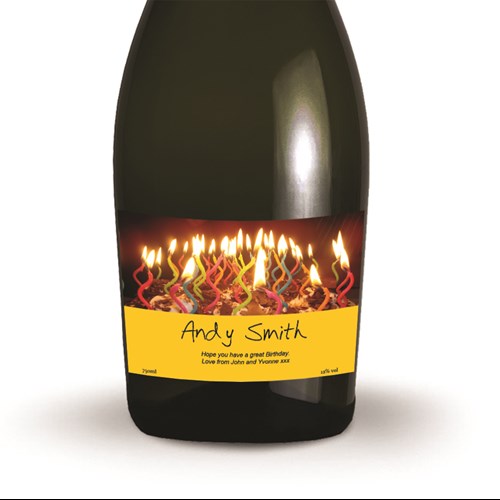 Personalised Prosecco - Birthday Candles Label - Trusted Seller